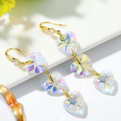 Crystal Earrings, with Tibetan Style, fashion jewelry & different styles for choice & for woman, Sold By Pair