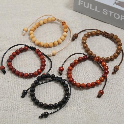 Wood Bracelets, with Wax Cord, fashion jewelry & different materials for choice & Unisex, Length:17-30 cm, Sold By PC