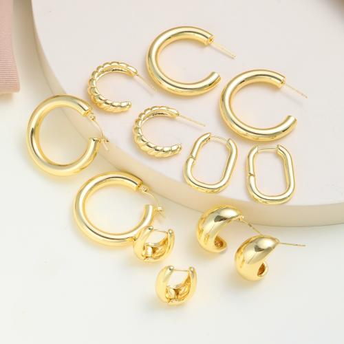 Zinklegierung Ohrringe, 6 Stück & Modeschmuck & für Frau, Goldfarbe, verkauft von setzen