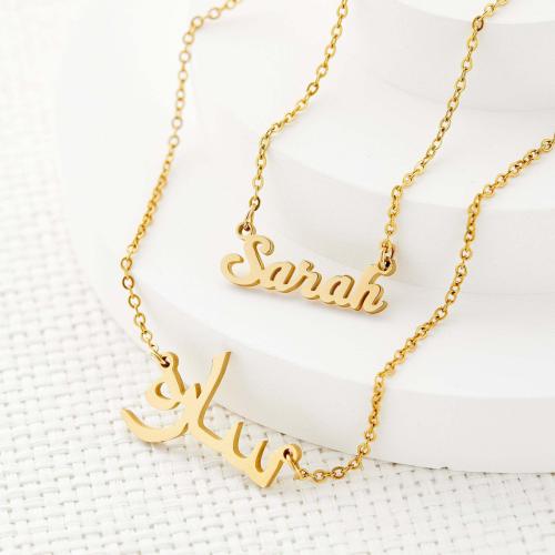 Stainless Steel Jewelry Necklace, 304 Stainless Steel, plated, different styles for choice & for woman, golden, Length:Approx 41-50 cm, Sold By PC