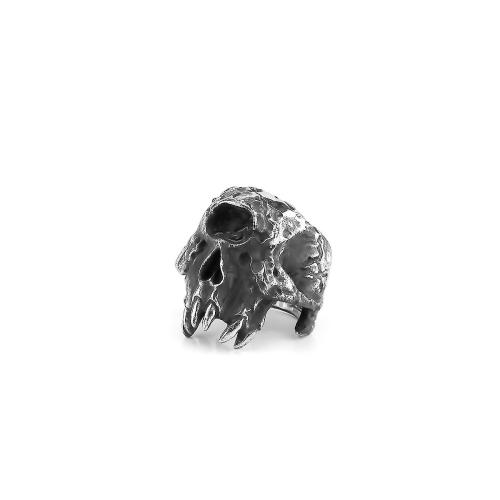 Edelstahl Ringe, 304 Edelstahl, Schädel, poliert, verschiedene Größen vorhanden & für den Menschen, schwarz, verkauft von PC