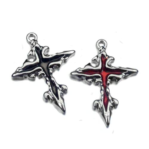 Tibetan Style Cross Pendants, plated, DIY & enamel, more colors for choice, 100PCs/Lot, Sold By Lot