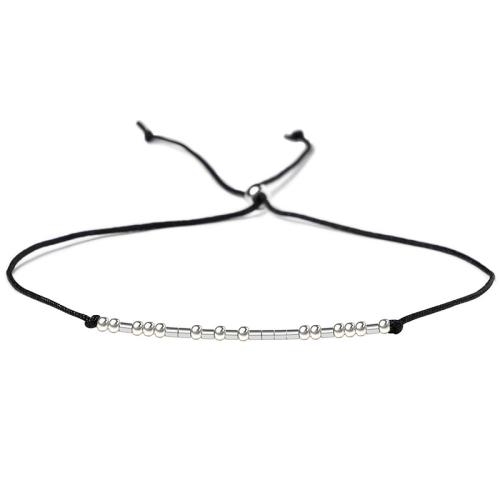 Fashion Create Wax Cord Bracelets 304 Stainless Steel with Wax Cord Unisex original color Length 16 cm Sold By Set