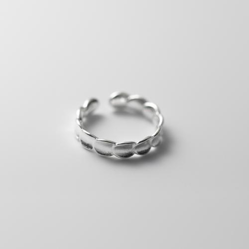 925er Sterling Silber Manschette Fingerring, Koreanischen Stil & für Frau, Silberfarbe, Bohrung:ca. 2mm, Größe:3-8, verkauft von PC