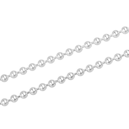 925 Sterling Silver Chains, DIY & Unisex & ball chain, silver color, Sold By m