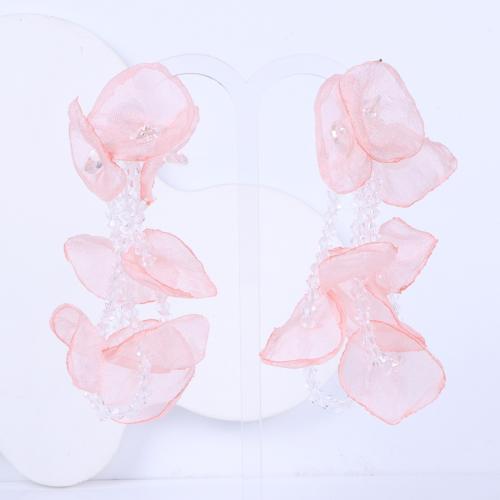 Earring Jewelry Cloth with Plastic fashion jewelry & for woman Sold By Pair