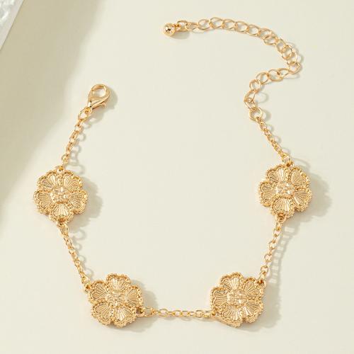 Pulseira de liga de zinco, with 5cm extender chain, joias de moda & para mulher, dourado, comprimento Aprox 17 cm, vendido por PC