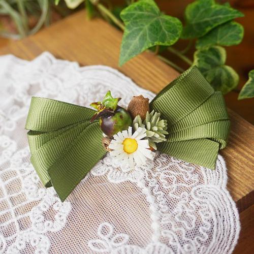 Alligator Hair Clip, Cloth, handmade, vintage & for woman, green, Sold By PC