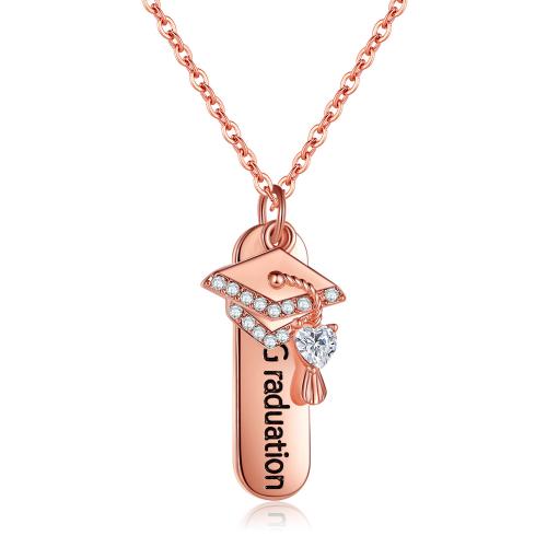 Tibetan Style Jewelry Necklace, fashion jewelry & for woman & with rhinestone, rose gold color, Length:Approx 45 cm, Sold By PC