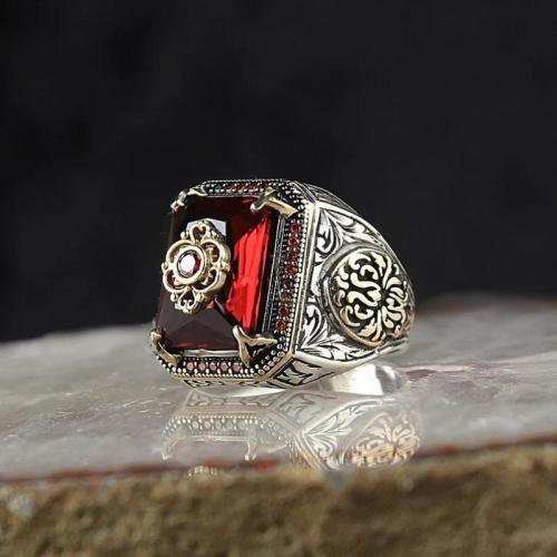 Tibetan Style Finger Ring, fashion jewelry & different size for choice & micro pave cubic zirconia & for man, more colors for choice, Sold By PC