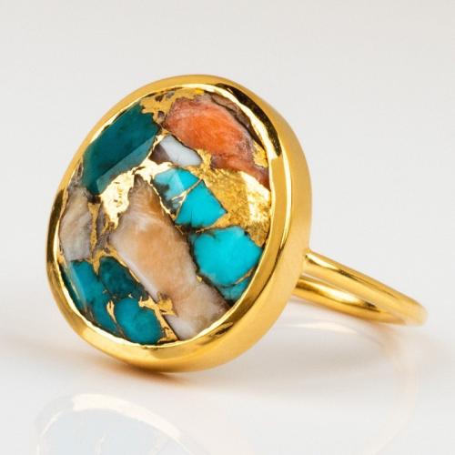 Cink Alloy Finger Ring, s Dragi kamen, modni nakit & različite veličine za izbor & za žene, zlatan, Prodano By PC