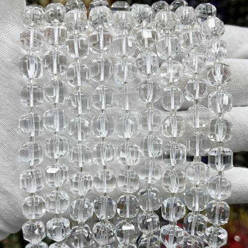 Natürliche klare Quarz Perlen, Klarer Quarz, Quadrat, Modeschmuck & DIY & verschiedene Größen vorhanden & facettierte, klar, verkauft per ca. 38 cm Strang