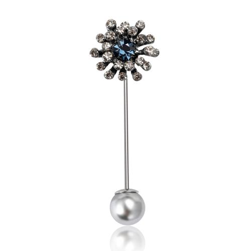 Plastic Pearl Brooch Zinc Alloy with Plastic Pearl plated fashion jewelry & for woman & with rhinestone nickel lead & cadmium free Sold By PC