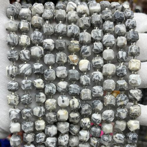 Gemstone Jewelry Beads, Map Stone, Square, fashion jewelry & DIY & faceted, mixed colors, 8mm, Sold Per Approx 38 cm Strand