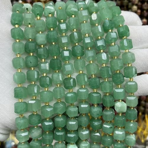 Aventurin perler, Grøn aventurin, Square, mode smykker & du kan DIY & forskellig størrelse for valg & facetteret, grøn, Solgt Per Ca. 38 cm Strand