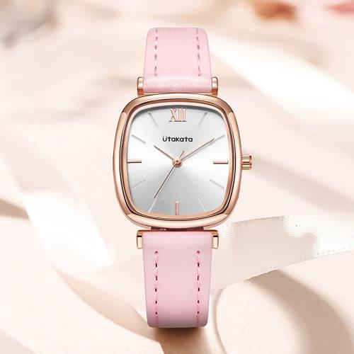 Women Wrist Watch Glass with PU Leather Life water resistant & fashion jewelry & Chinese movement & for woman Dial x29mm Sold By PC