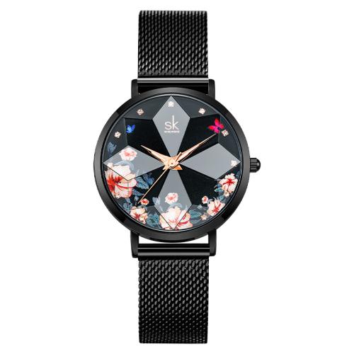 Damen Armbanduhr, Glas, mit Milan Cord & PU Leder, Lebenswasserbeständig & Modeschmuck & japanische Uhr-Bewegung & verschiedene Stile für Wahl & für Frau, keine, Länge ca. 19 cm, verkauft von PC