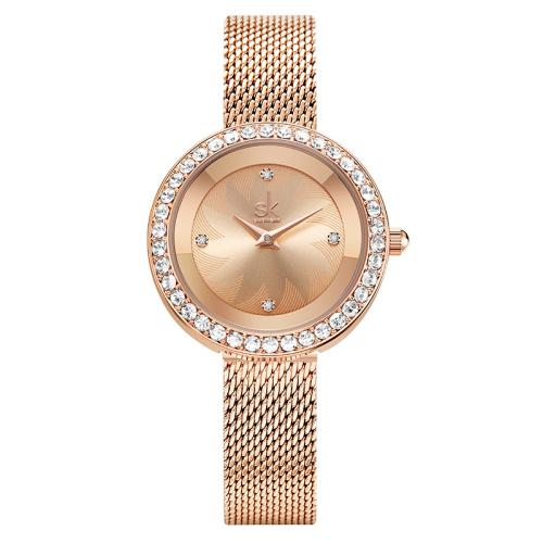 Women Wrist Watch, Glass, Life water resistant & fashion jewelry & japanese movement & for woman & with rhinestone, more colors for choice, Length:Approx 18 cm, Sold By PC