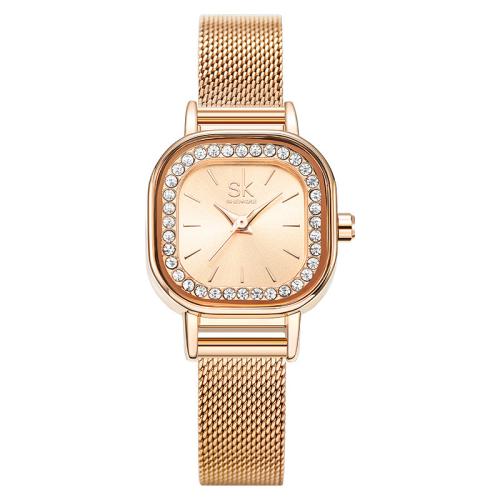 Women Wrist Watch, Glass, Life water resistant & fashion jewelry & japanese movement & for woman & with rhinestone, more colors for choice, Length:Approx 20.2 cm, Sold By PC