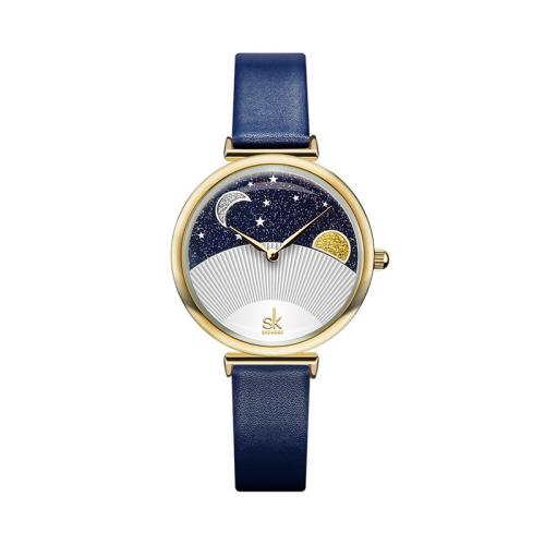 Damen Armbanduhr, Glas, mit PU Leder, Lebenswasserbeständig & Modeschmuck & japanische Uhr-Bewegung & für Frau, keine, Länge:ca. 21 cm, verkauft von PC