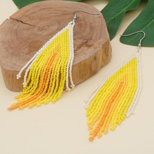 Glass Tassel Earring, for woman, more colors for choice, Sold By Pair