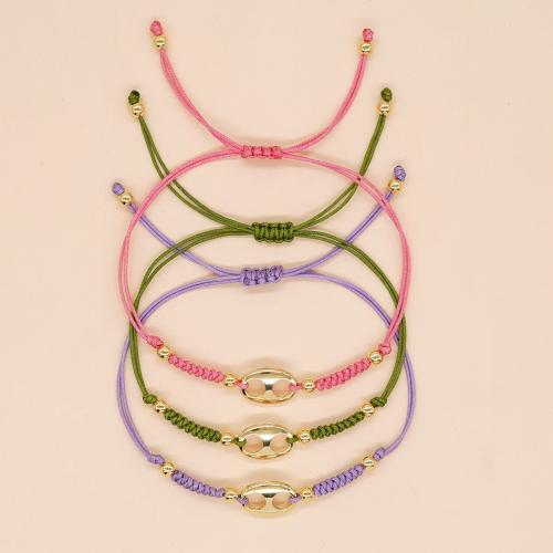 Tibetan Style Bracelet, with Cotton Thread, gold color plated, Adjustable & for woman, more colors for choice, nickel, lead & cadmium free, Sold By PC