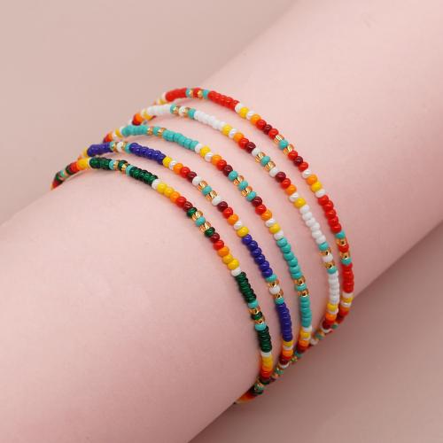 alliage de zinc bracelet, avec Seedbead, Placage de couleur d'or, pour femme, plus de couleurs à choisir, protéger l'environnement, sans nickel, plomb et cadmium, Vendu par PC