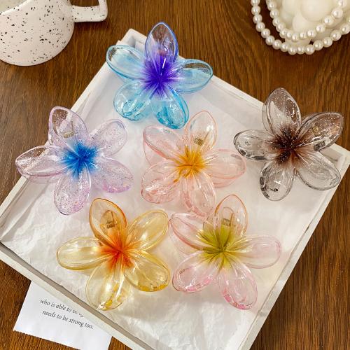 Hair Claw Clips, Plastic, Flower, fashion jewelry, more colors for choice, 80x70mm, Sold By PC