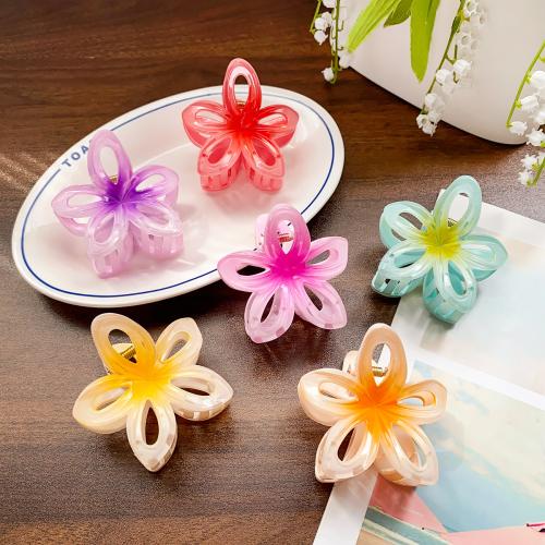 Hair Claw Clips, Plastic, Flower, fashion jewelry, more colors for choice, 77x73mm, Sold By PC