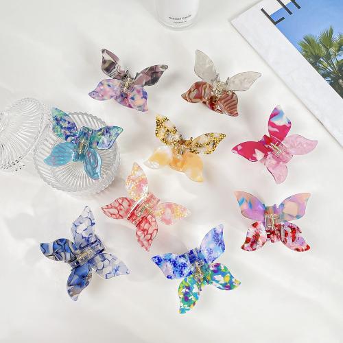 Hair Claw Clips, Acetate, Butterfly, fashion jewelry, more colors for choice, 100x75mm, Sold By PC