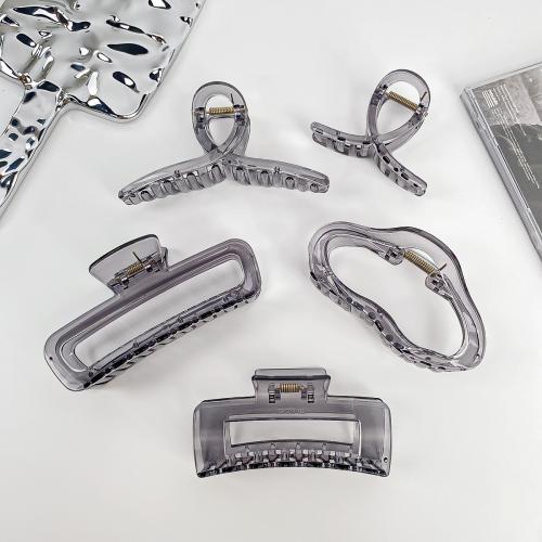 Haar Claw Clips, polystyreen, mode sieraden & verschillende ontwerpen voor de keuze, grijs, Verkocht door PC