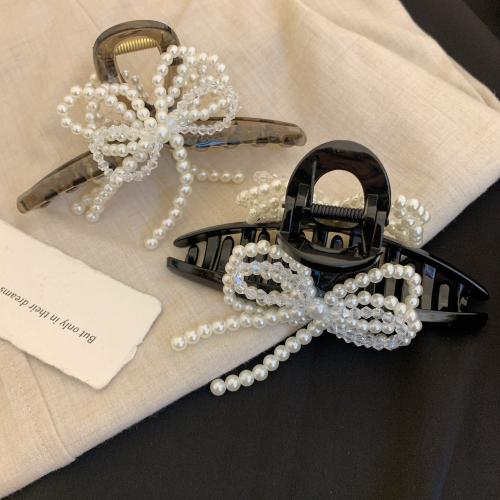 Hair Claw Clips Acetate with Plastic Pearl fashion jewelry Sold By PC
