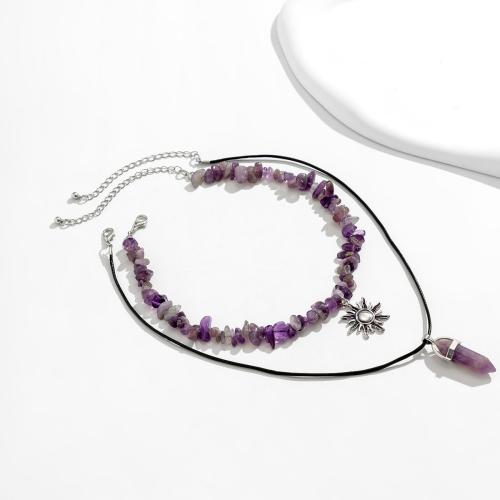 Zinc Alloy smykker halskæde, med turkis, mode smykker & forskellige stilarter for valg & for kvinde, flere farver til valg, 80x65mm, Solgt af PC