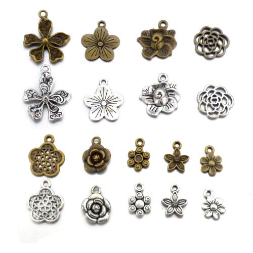 Tibetan Style Flower Pendants, plated, DIY & different styles for choice, more colors for choice, 100PCs/Lot, Sold By Lot
