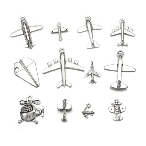Vehicle Shaped Zinc Alloy Pendants Airplane plated DIY original color Sold By Lot