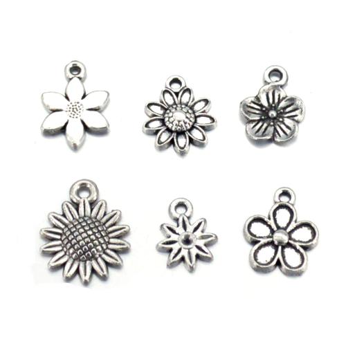 Tibetan Style Flower Pendants, petals, plated, DIY & different styles for choice, original color, 100PCs/Lot, Sold By Lot