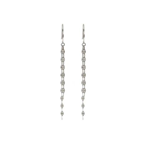 925 Sterling Silver Drop &  Dangle Earrings, different styles for choice & for woman, platinum color, 70mm, Sold By Pair