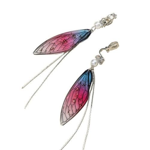 Zinc Alloy Drop Earrings with Resin & Plastic Pearl epoxy gel for woman Sold By Pair