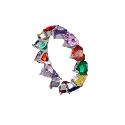 Sko Circonia Pierścień mosiężny Micro Pave, Mosiądz, biżuteria moda & różnej wielkości do wyboru & mikro utorować cyrkonia & dla kobiety, dostępnych więcej kolorów, sprzedane przez PC