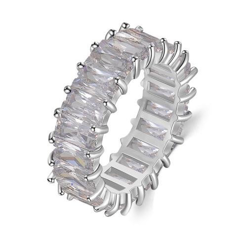 Cúbicos Circonia Micro Pave anillo de latón, metal, Joyería & diverso tamaño para la opción & micro arcilla de zirconia cúbica & para mujer, más colores para la opción, 2PCs/Bolsa, Vendido por Bolsa
