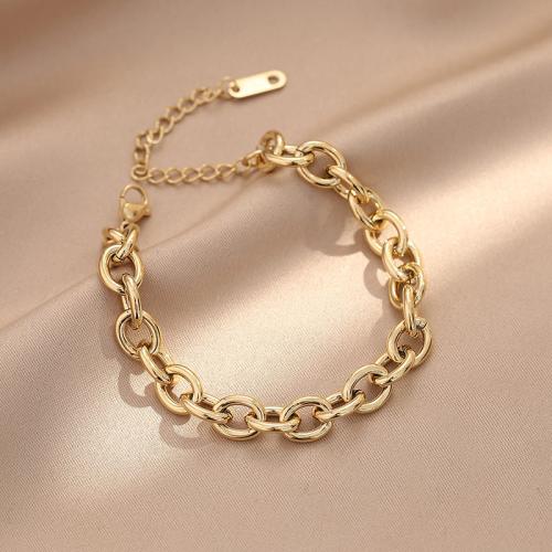 Bracelet d'acier titane, avec 5cm chaînes de rallonge, bijoux de mode & pour femme, plus de couleurs à choisir, Longueur:Environ 17 cm, Vendu par PC
