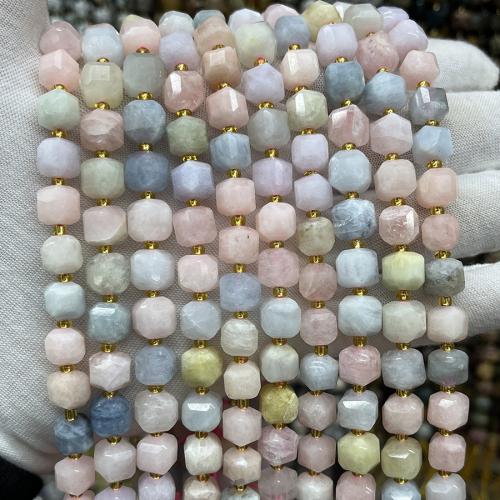 Grânulos de gemstone jóias, Morganita, Quadrado, joias de moda & DIY & facetada, cores misturadas, 8mm, vendido para Aprox 38 cm Strand