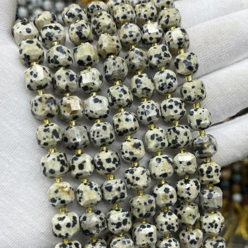 Natural Dalmatian Beads Square fashion jewelry & DIY & faceted mixed colors Sold Per Approx 38 cm Strand