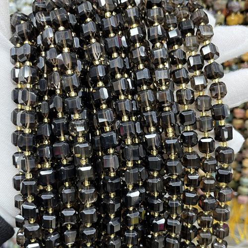 Naturale Smoky Quartz Beads, quarzo affumicato, Quadrato, gioielli di moda & DIY & sfaccettati, marrone chiaro, 8mm, Venduto per Appross. 38 cm filo