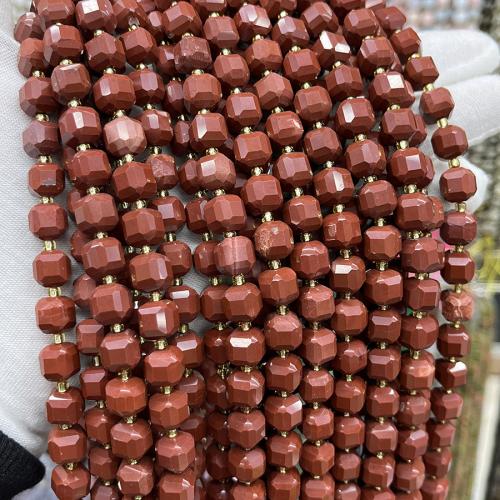 Gemstone Jewelry Beads Red Jasper Square fashion jewelry & DIY & faceted red Sold Per Approx 38 cm Strand
