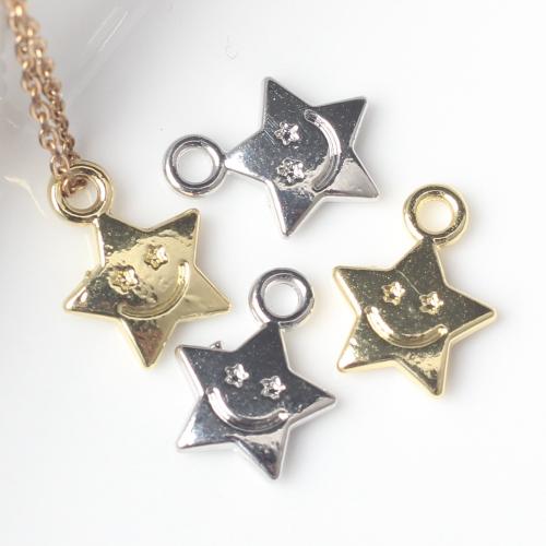 Tibetan Style Star Pendant, plated, fashion jewelry & DIY, more colors for choice, nickel, lead & cadmium free, 8x11mm, Approx 100PCs/Bag, Sold By Bag