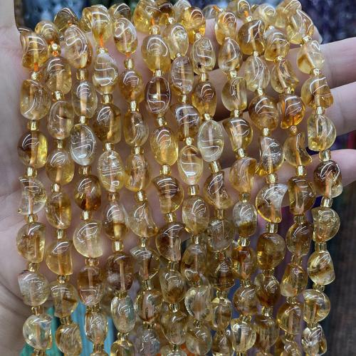 Natürlicher Citrin Perlen, Gelbquarz Perlen, Mond, Modeschmuck & DIY, gelb, Length about 8-10mm, verkauft per ca. 38 cm Strang