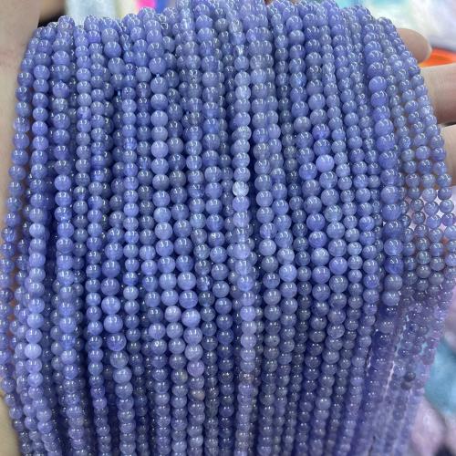 Gemstone Jewelry Beads Tanzanite Round fashion jewelry & DIY blue Sold Per Approx 38 cm Strand