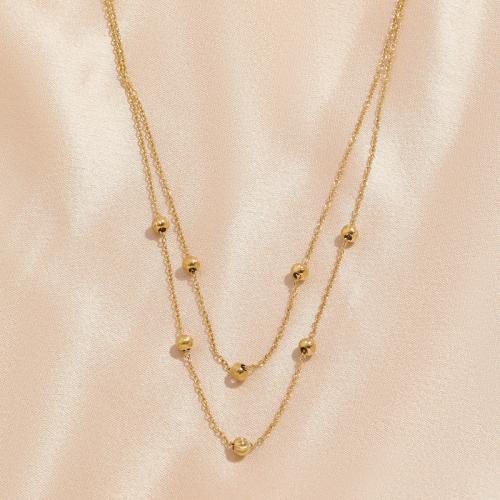 Nehrđajućeg čelika, nakit ogrlice, 304 nehrđajućeg čelika, s 5cm Produžetak lanac, Dvostruki sloj & modni nakit & za žene, Dužina Približno 40 cm, Prodano By PC