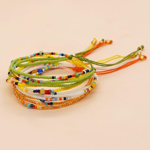 Glass Bracelet, with Wax Cord, Adjustable & for woman, more colors for choice, Sold By PC